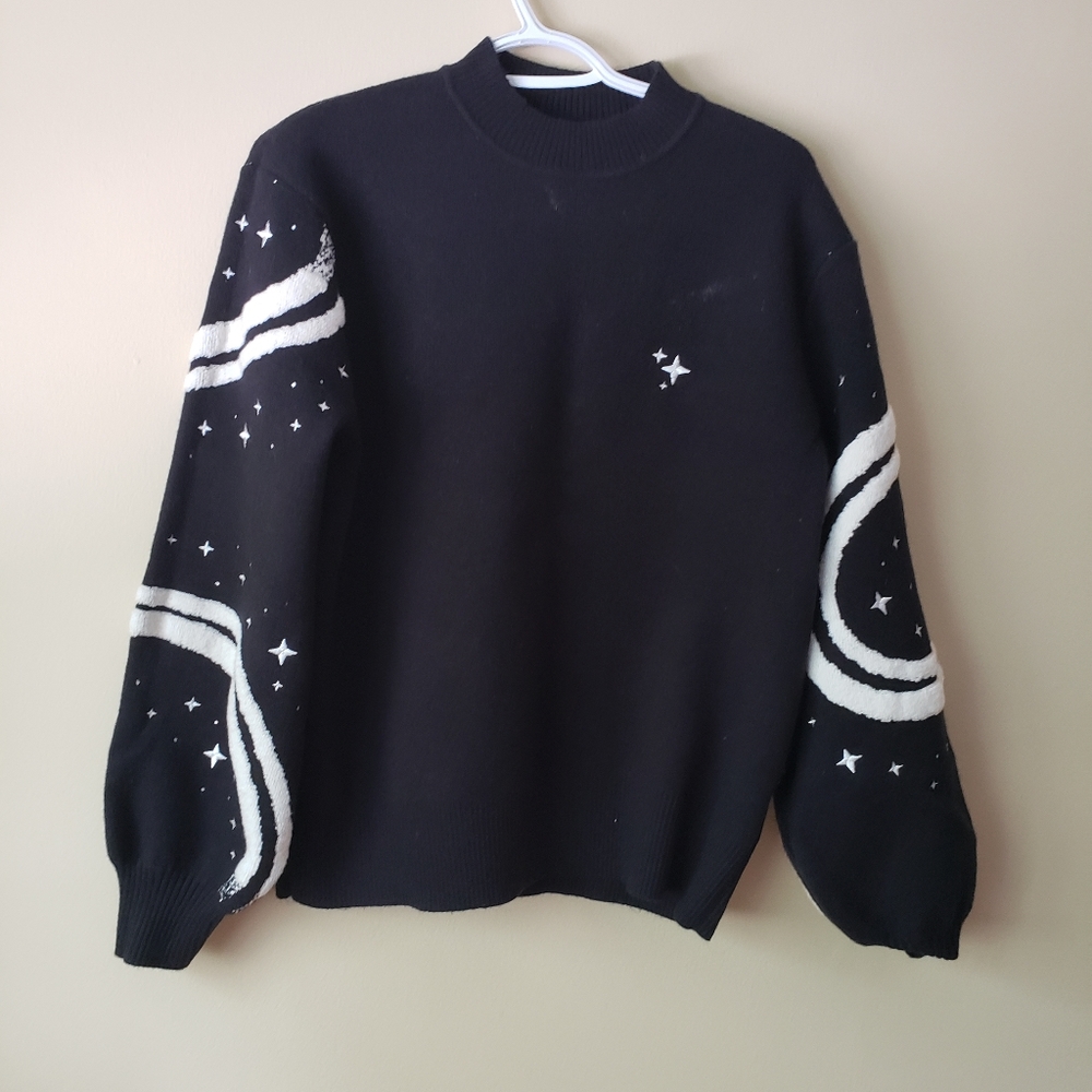 Space-themed Mockneck Sweater - Medium